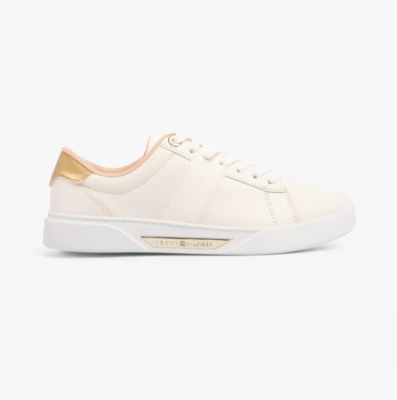 Tommy Hilfiger CASUAL CHIC Womens Leather Court Trainers Ancient White sold by Shuperb