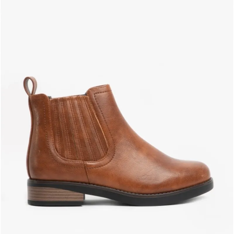 Heavenly Feet ROWAN Womens Chelsea Boots Tan sold by Shuperb