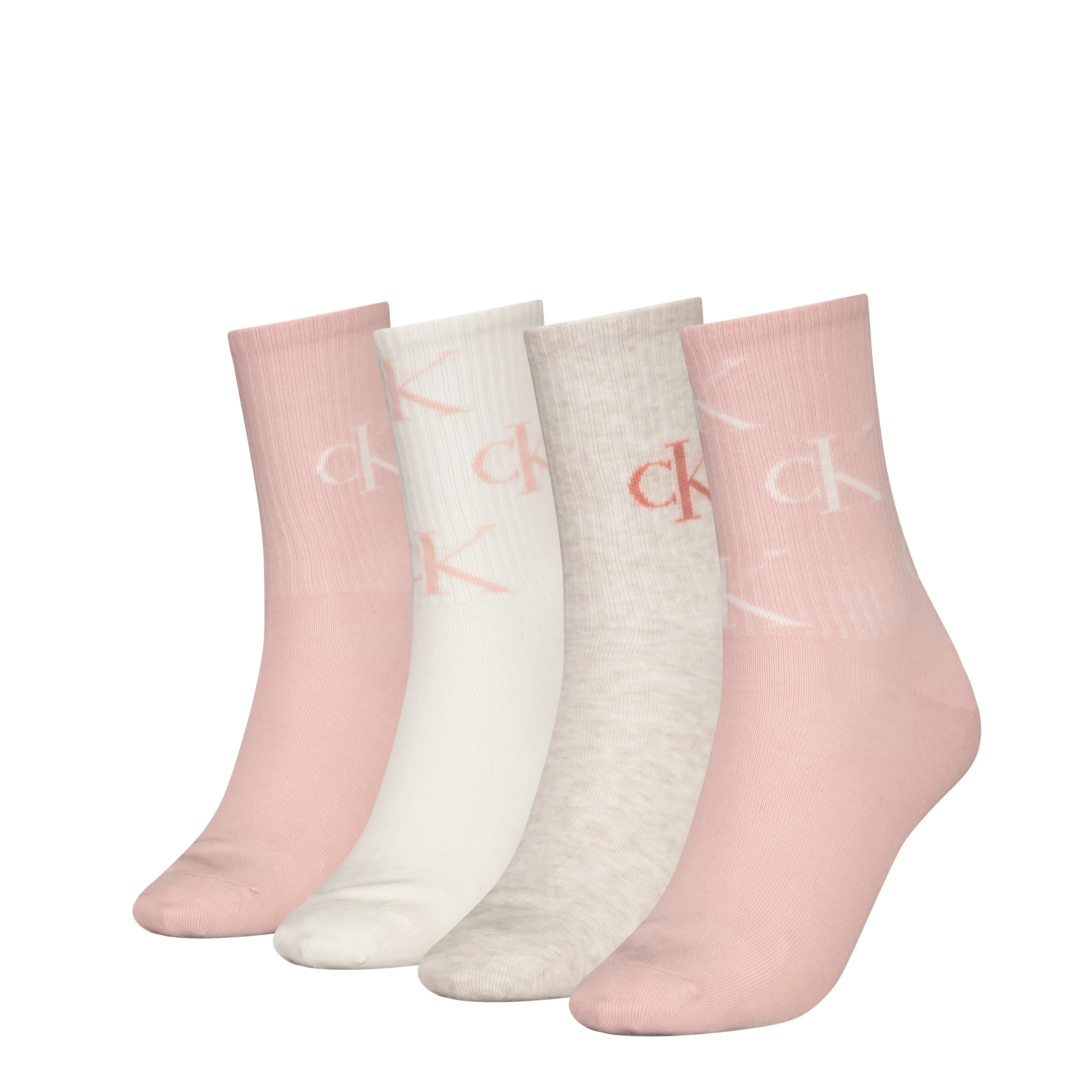 4 Pack Giftboxed Trainer Womens Crew Socks Peach Combo sold by Shuperb