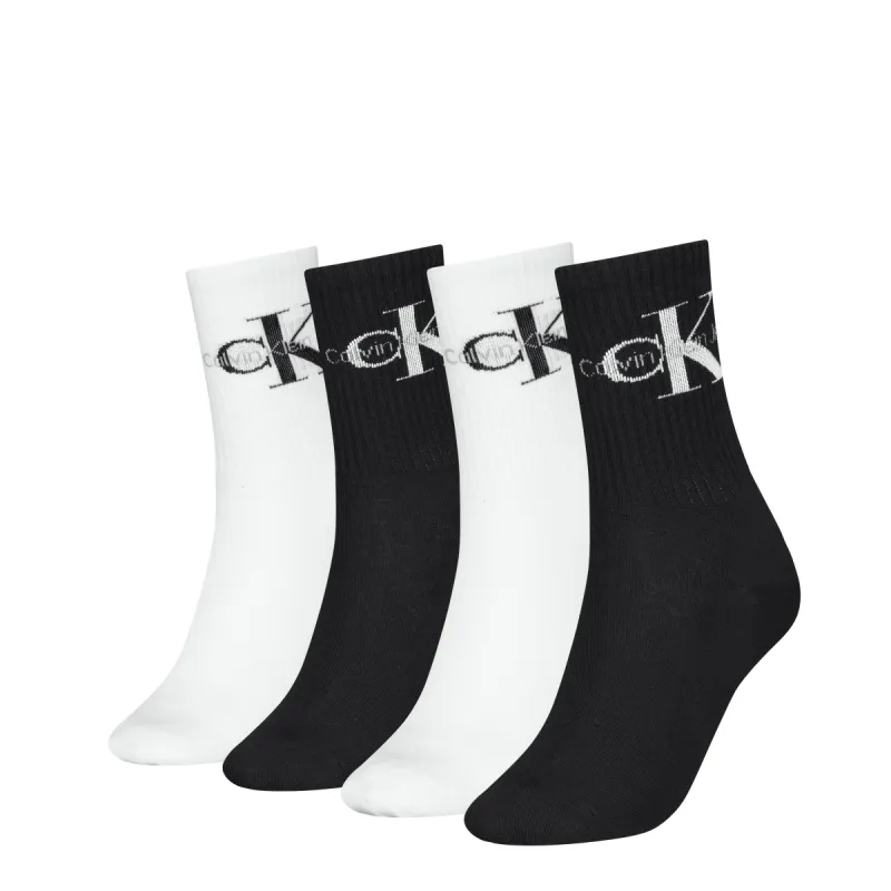 4 Pack Giftboxed Trainer Womens Crew Socks Black/White sold by Shuperb