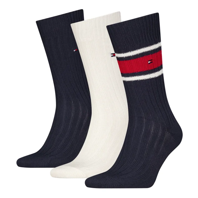 Tommy Hilfiger 3 Pack Giftboxed Classic Mens Crew Socks Navy made by Tommy Hilfiger