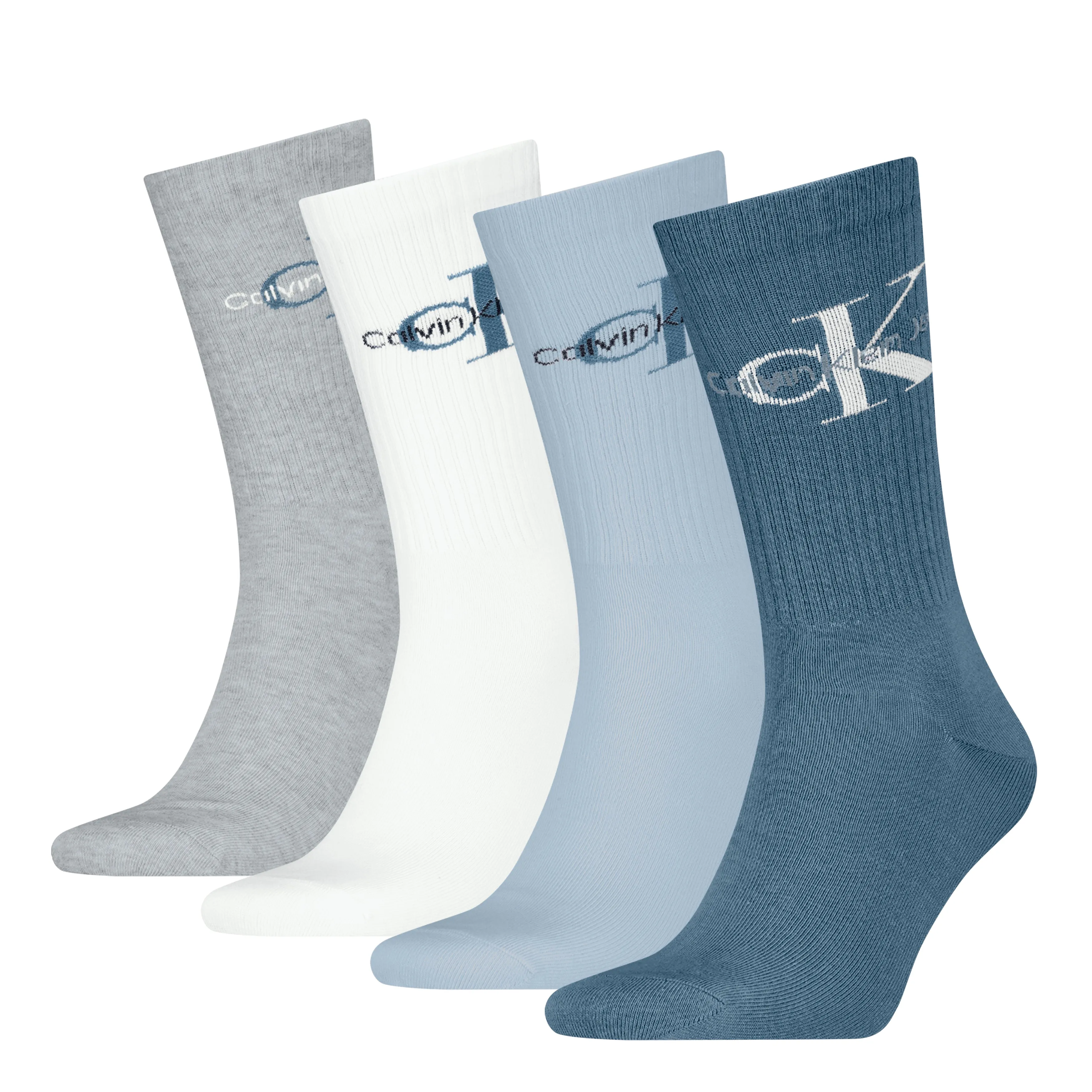 4 Pack Giftboxed Trainer Mens Crew Socks Blue Combo sold by Shuperb