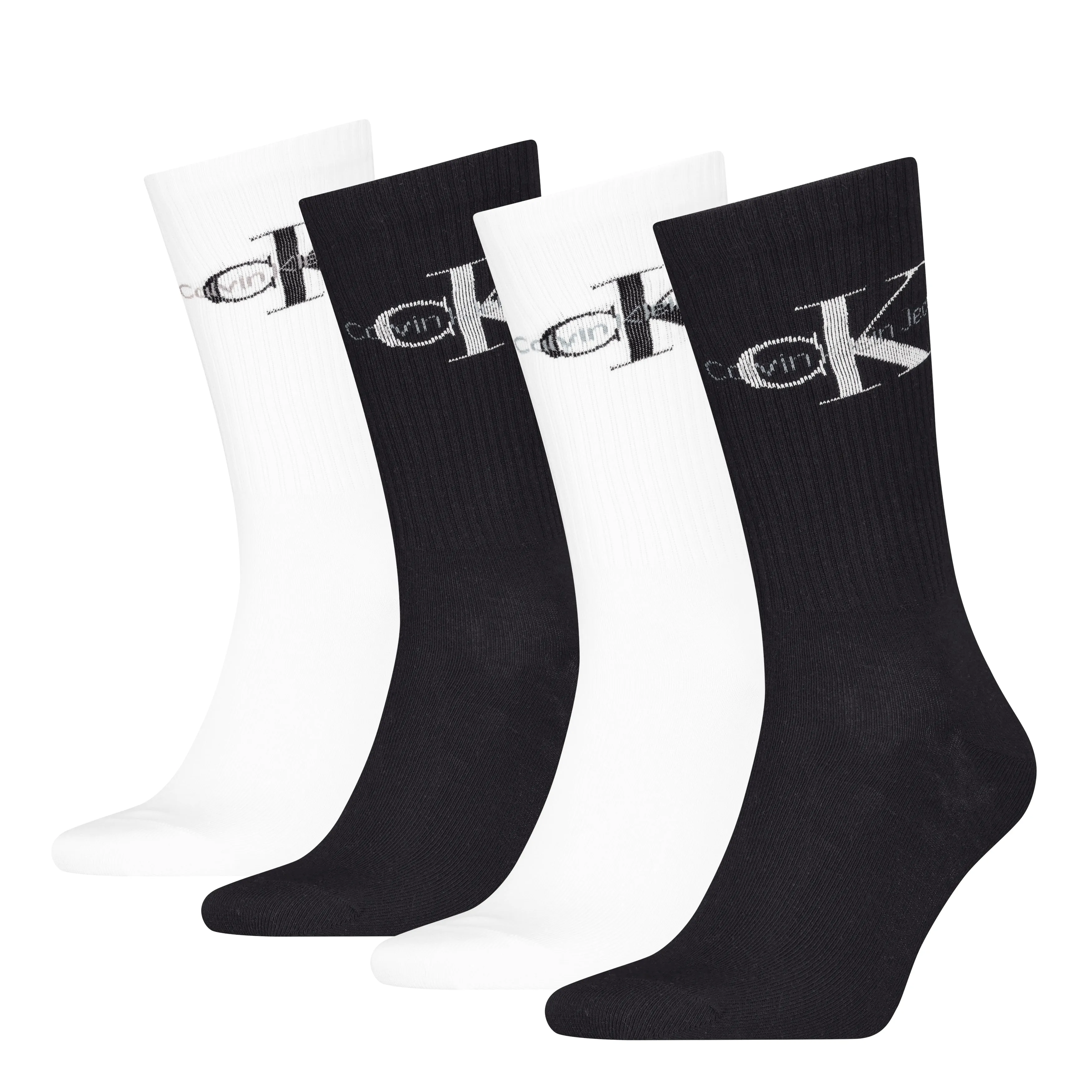 4 Pack Giftboxed Trainer Mens Crew Socks Black/White sold by Shuperb
