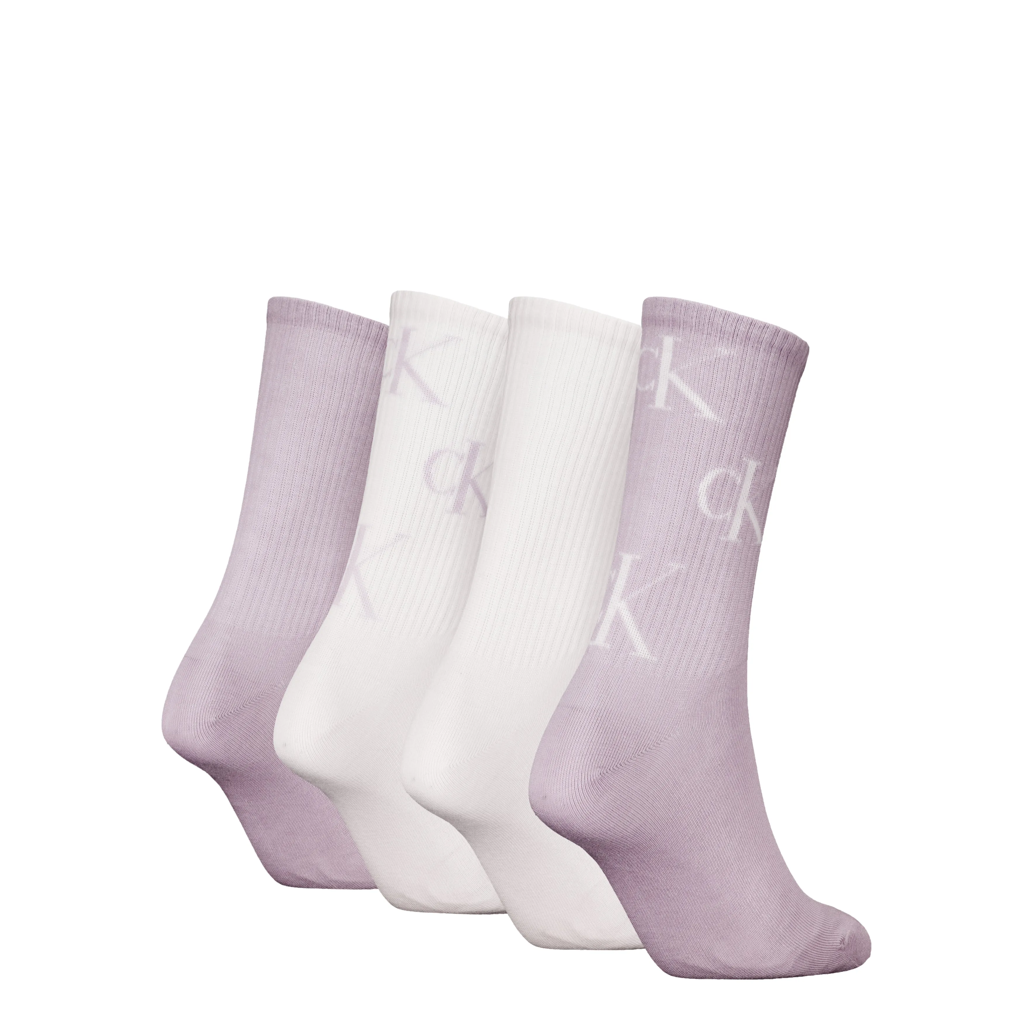 Calvin Klein 4 Pack Giftboxed Trainer Womens Crew Socks Lilac Combo sold by Shuperb product image thumbnail 4