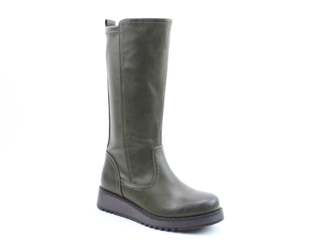 Heavenly Feet LUNA Womens Tall Boots Khaki sold by Shuperb