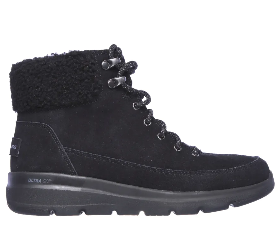 Skechers 16677/BBK GLACIAL ULTRA - WOODLANDS Womens Boots Black made by Skechers