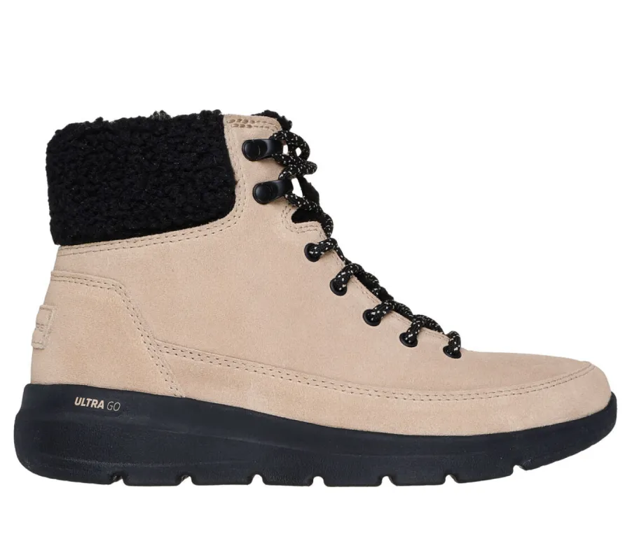 Skechers 16677/NTBK GLACIAL ULTRA - WOODLANDS Womens Boots Natural/Black sold by Shuperb