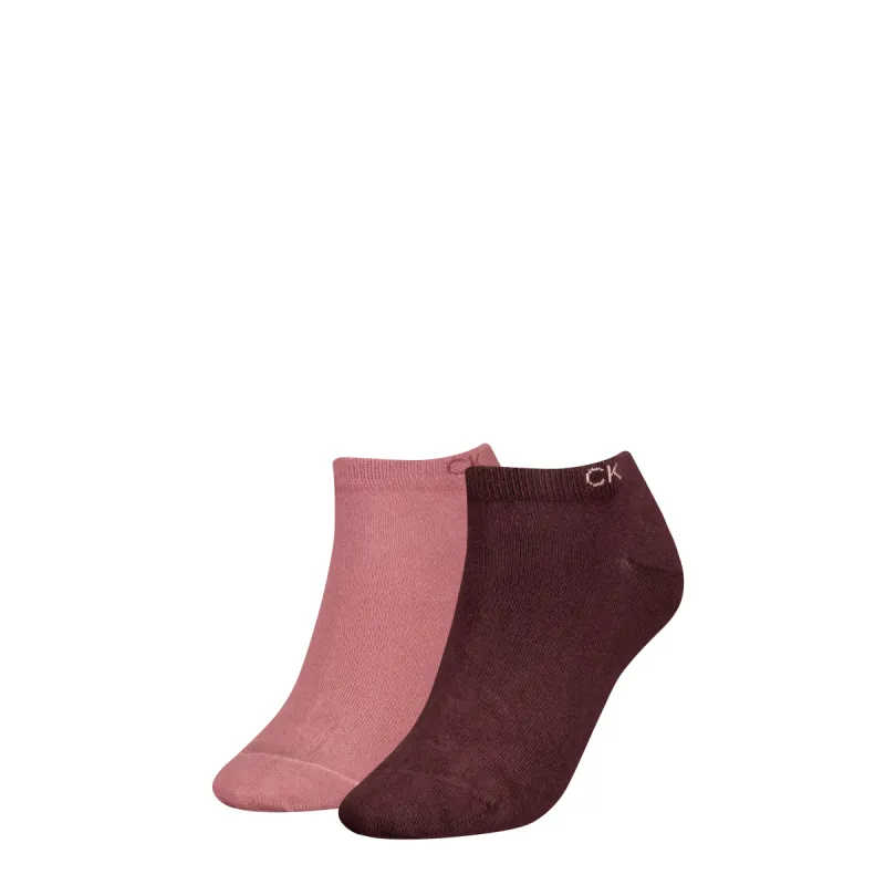 Calvin Klein 2 Pack Womens Ankle Trainer Socks Burgundy Combo sold by Shuperb