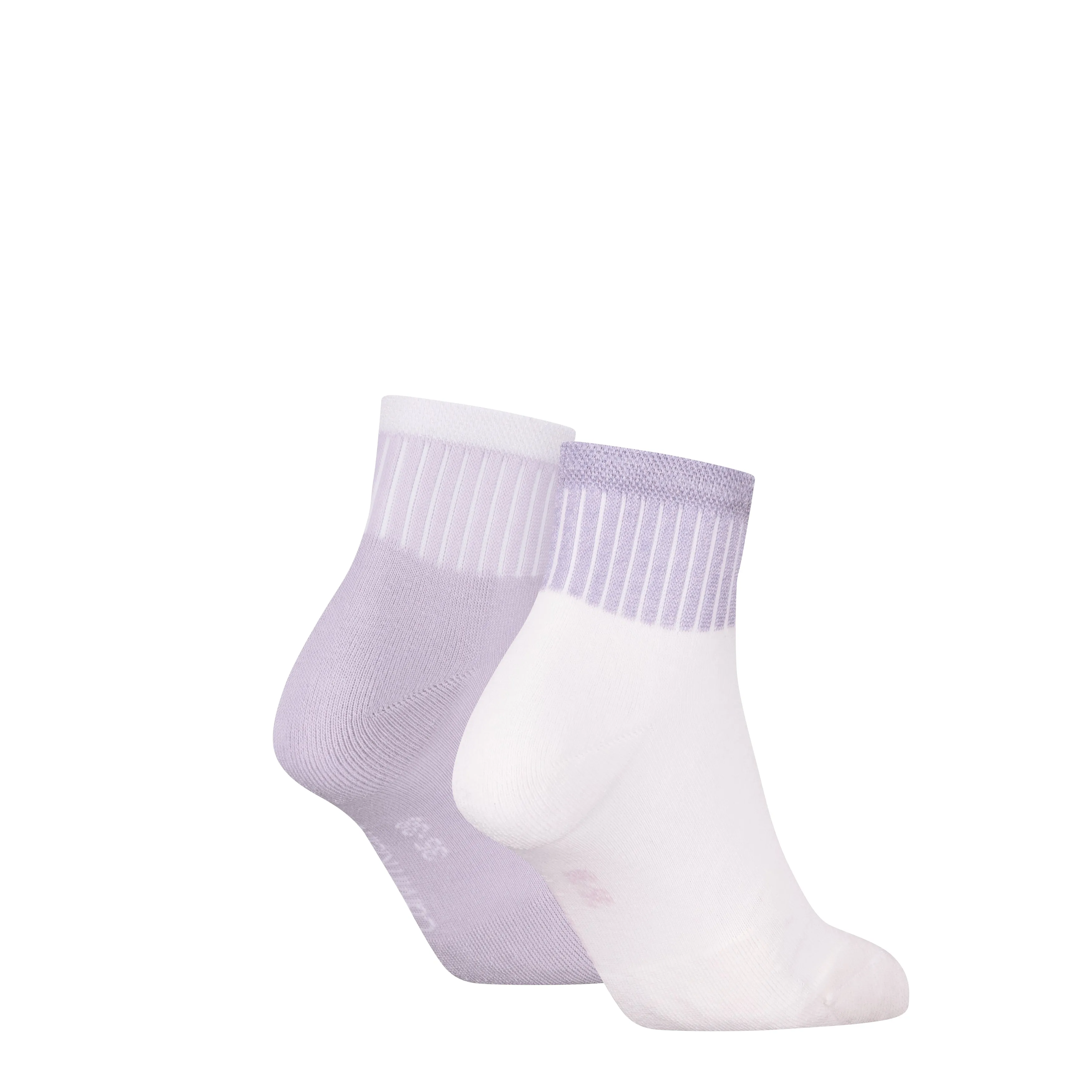 Calvin Klein 2 Pack Trainer Womens Ankle Socks Lilac/White sold by Shuperb product image thumbnail 2