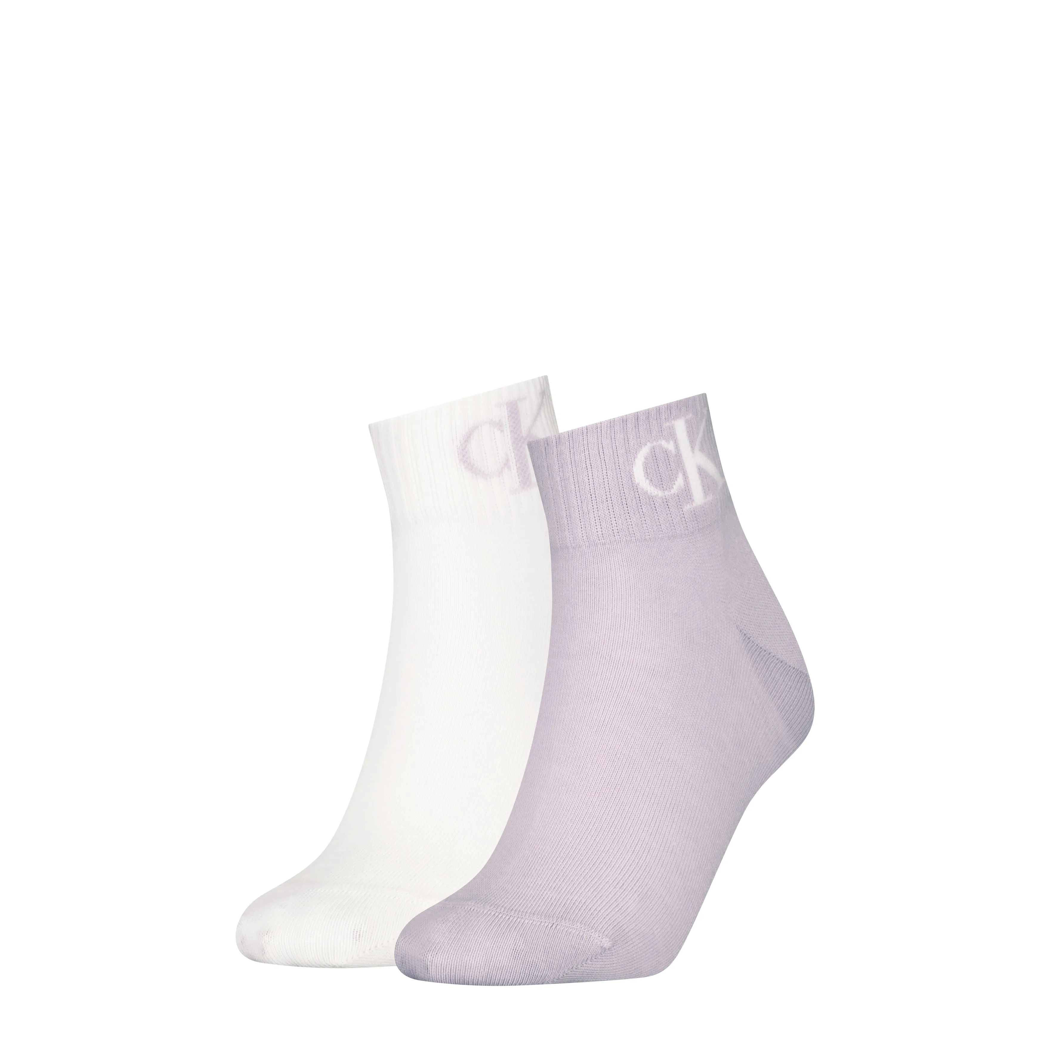 Calvin Klein 2 Pack Logo Trainer Womens Ankle Socks Lilac sold by Shuperb