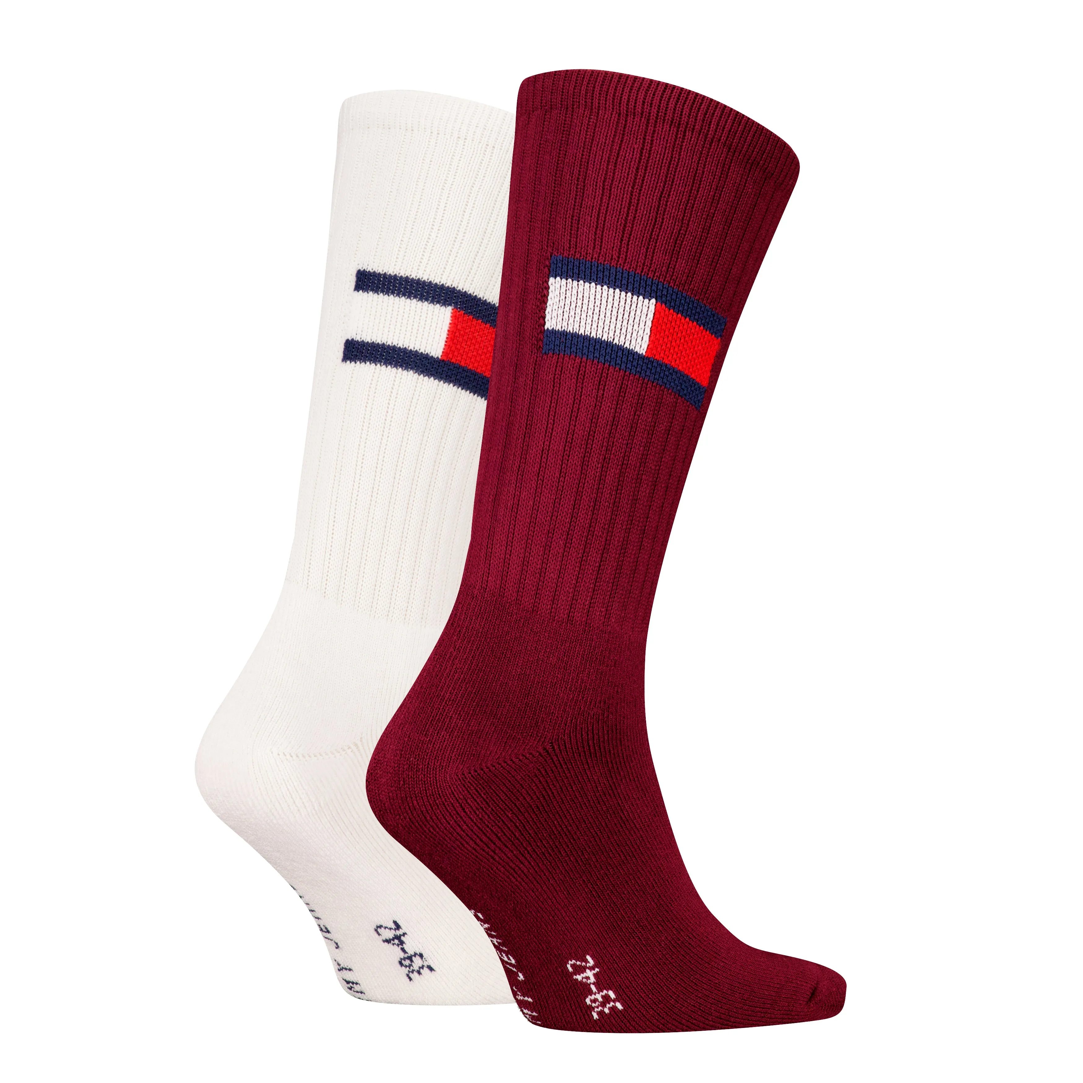 Tommy Hilfiger 2 Pack Trainer Flag Mens Crew Socks Burgundy sold by Shuperb product image thumbnail 2