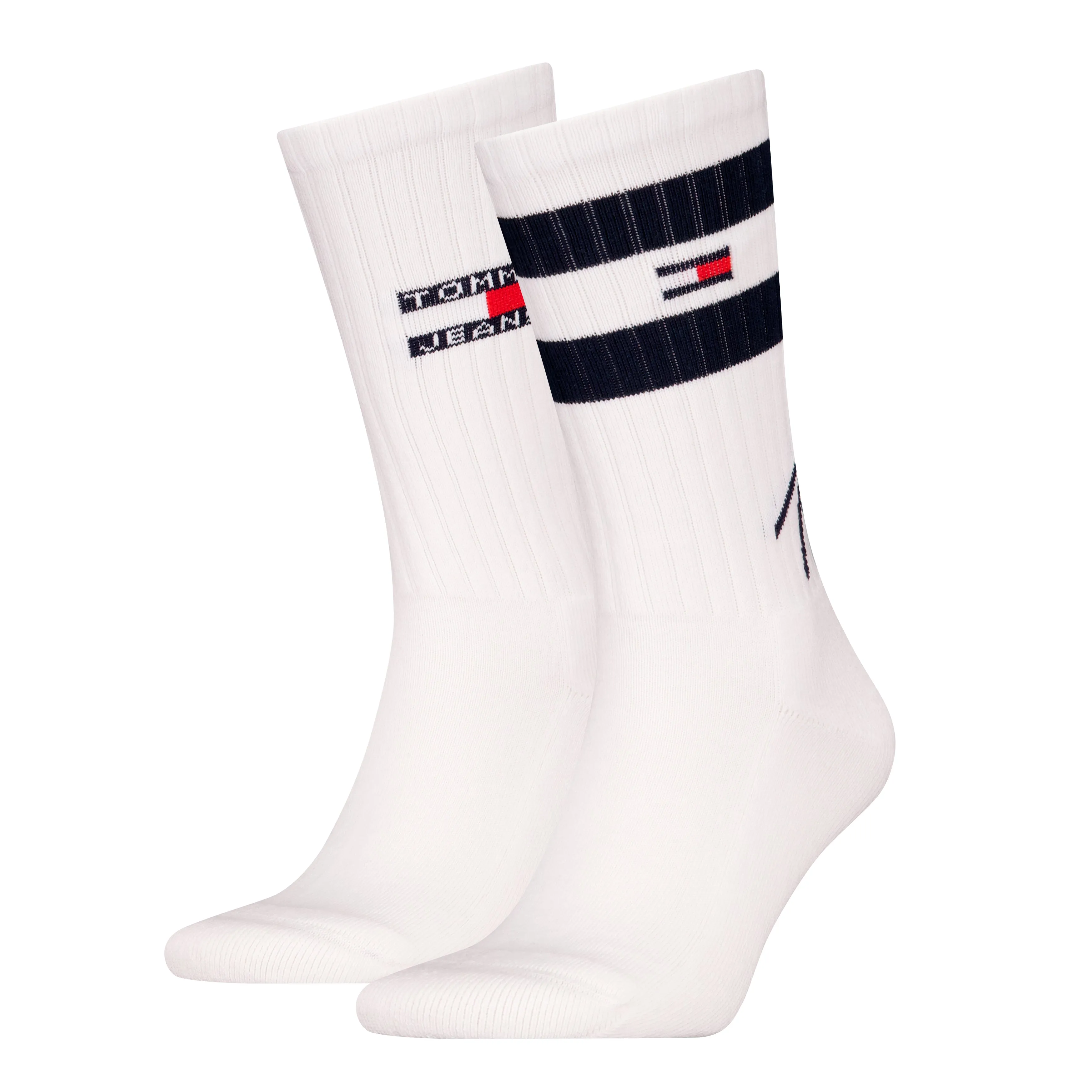 Tommy Hilfiger 2 Pack Trainer Signature Mens Crew Socks White sold by Shuperb