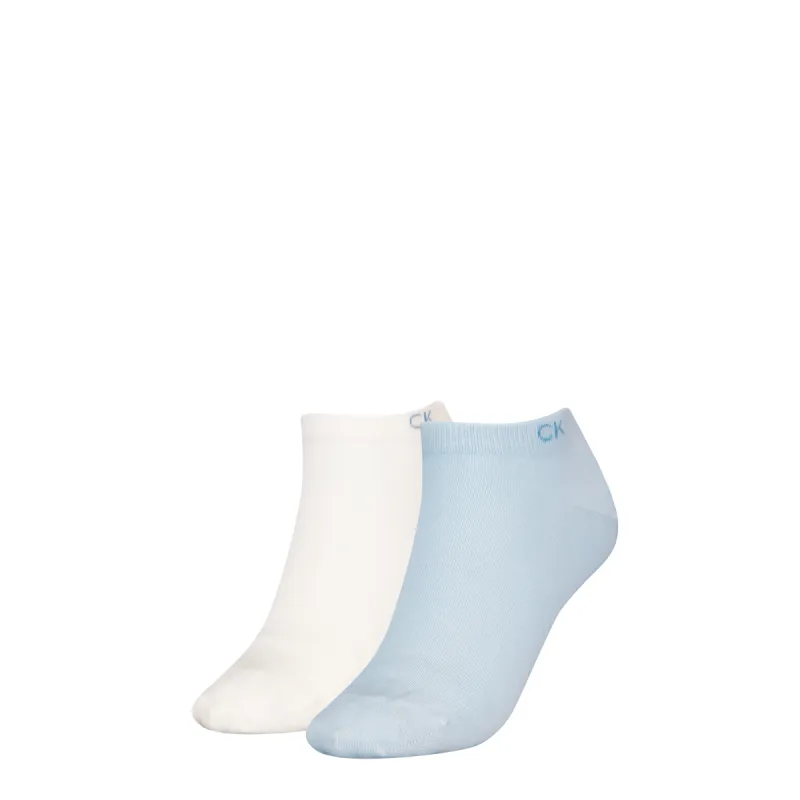 Calvin Klein 2 Pack Womens Ankle Trainer Socks Blue Combo sold by Shuperb
