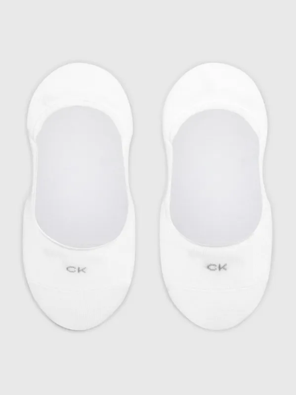 Calvin Klein 2 Pack Womens Invisible Socks White sold by Shuperb