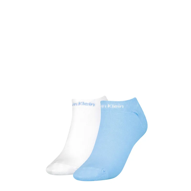Calvin Klein 2 Pack Womens Ankle Trainer Socks Blue Combo sold by Shuperb