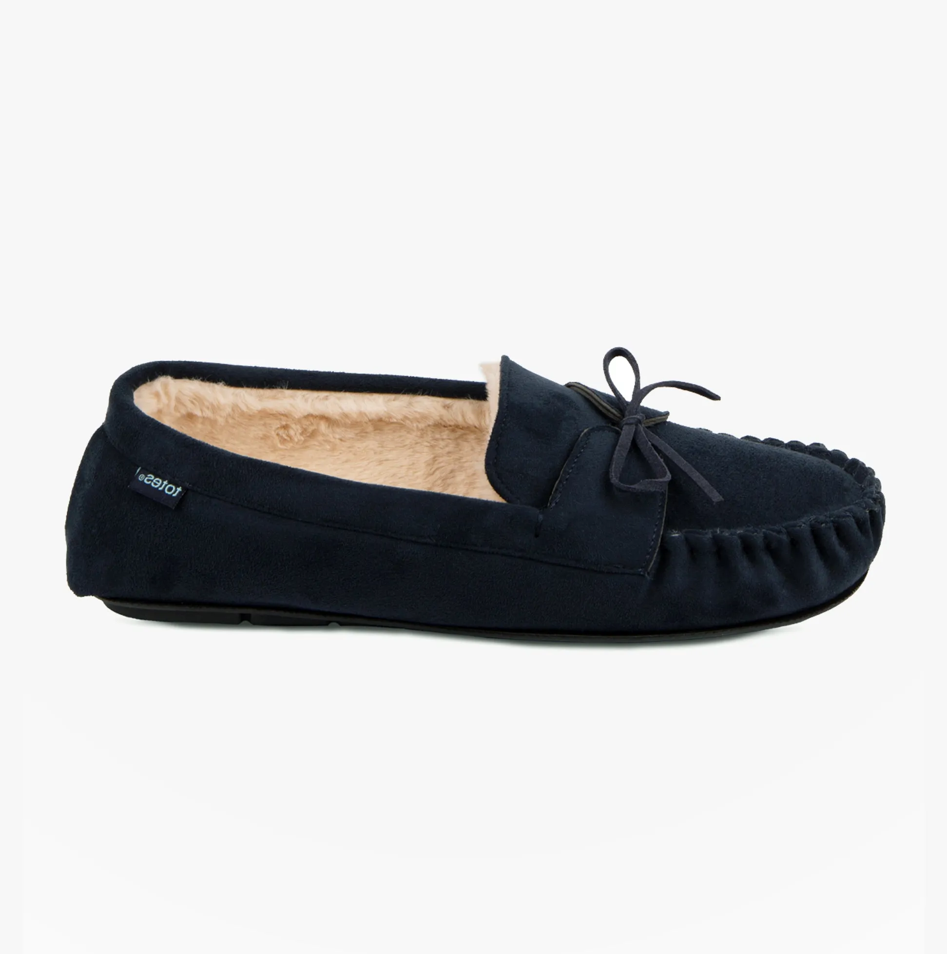 Totes Toasties SUEDETTE Moccasin Sippers Mens Navy sold by Shuperb product image thumbnail 2