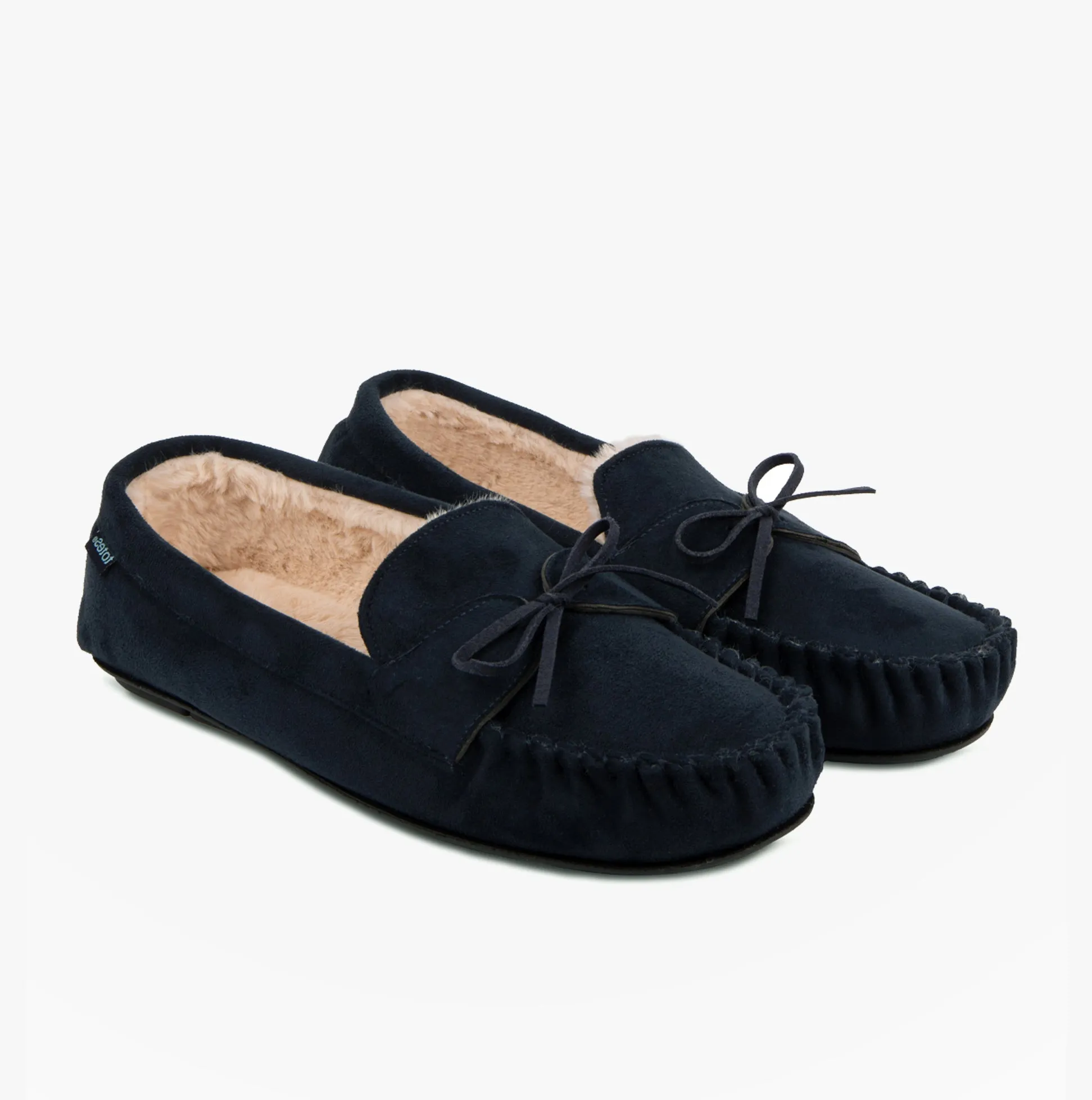 Totes Toasties SUEDETTE Moccasin Sippers Mens Navy sold by Shuperb product image thumbnail 3
