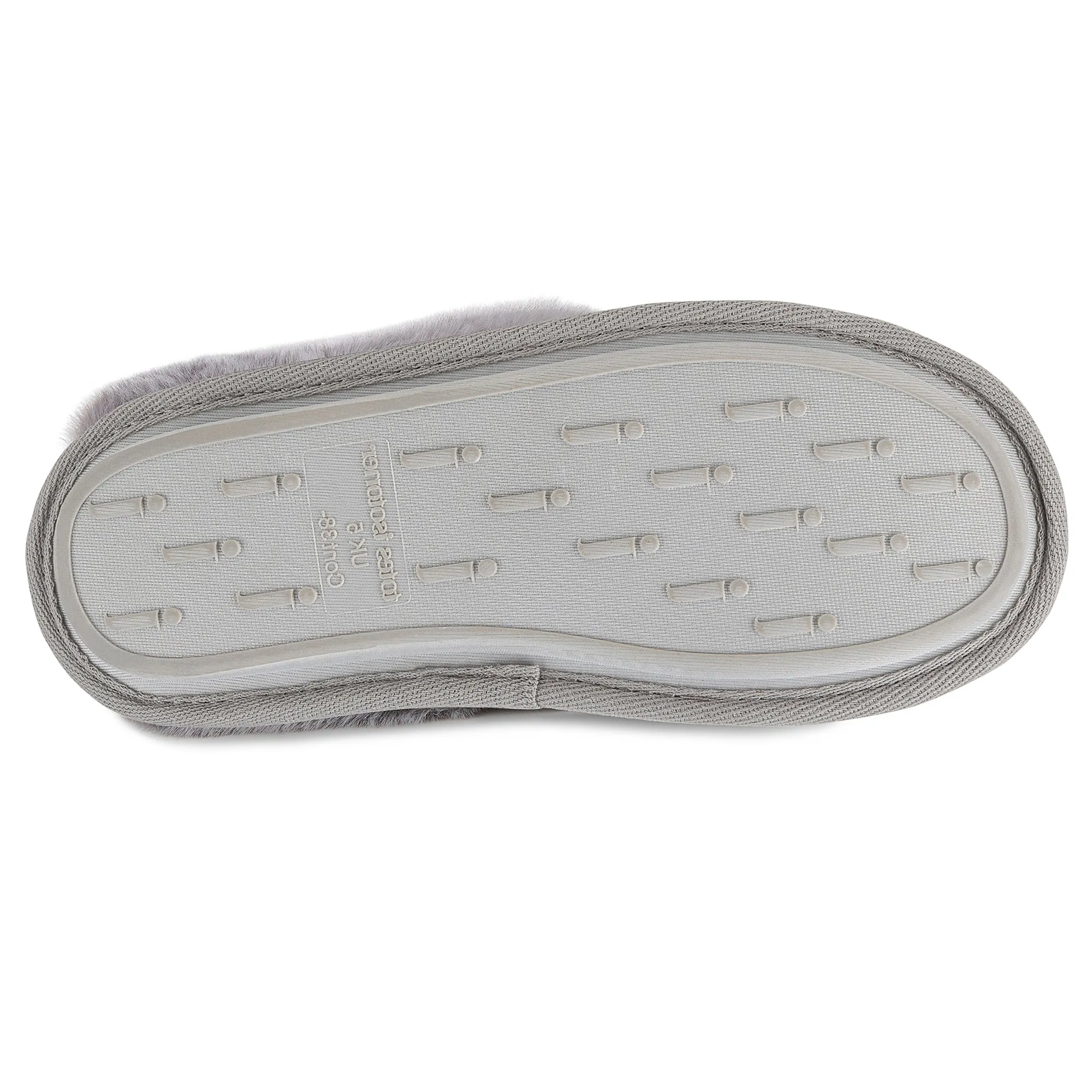 Totes Isotoner REAL SUEDE WITH FUR CUFF Womens Mule Slippers Grey sold by Shuperb product image thumbnail 3