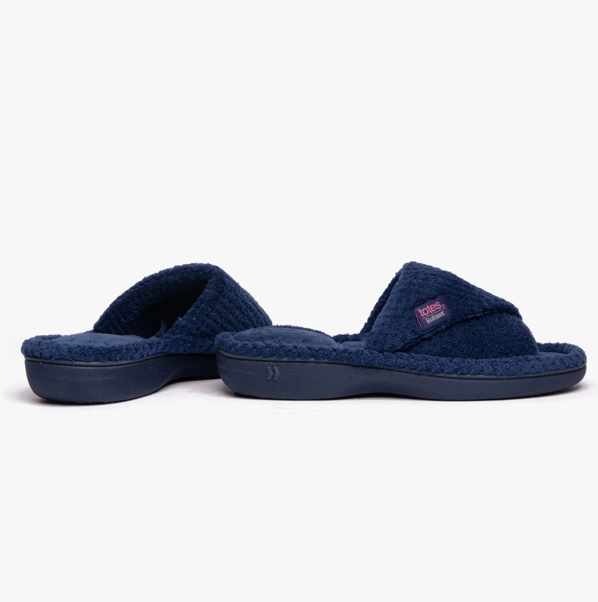 Totes Isotoner POPCORN TURNOVER OPEN TOE Womens Mule Slippers Navy sold by Shuperb product image thumbnail 2
