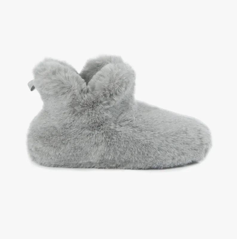 Totes Toasties FAUX FUR Boot Slippers Womens Grey sold by Shuperb