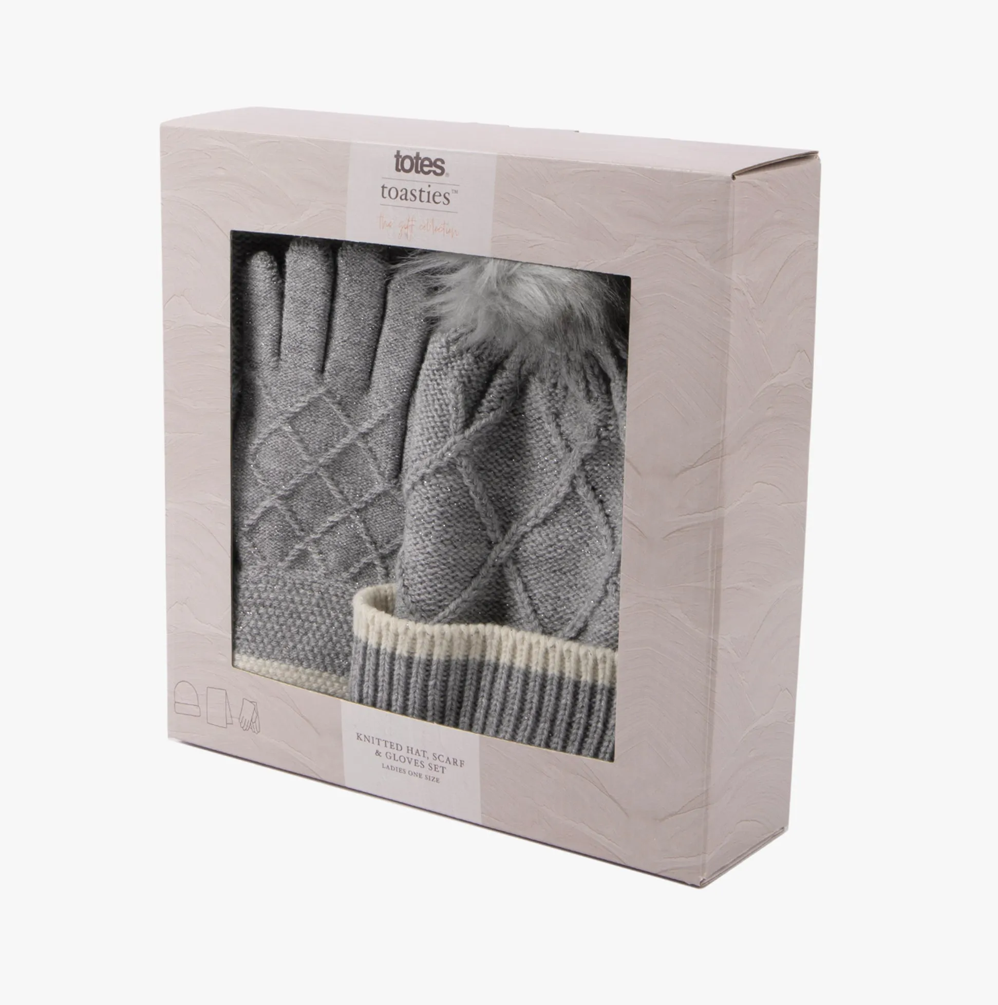 Hat Scarf & Glove Set Womens Grey sold by Shuperb product image thumbnail 2