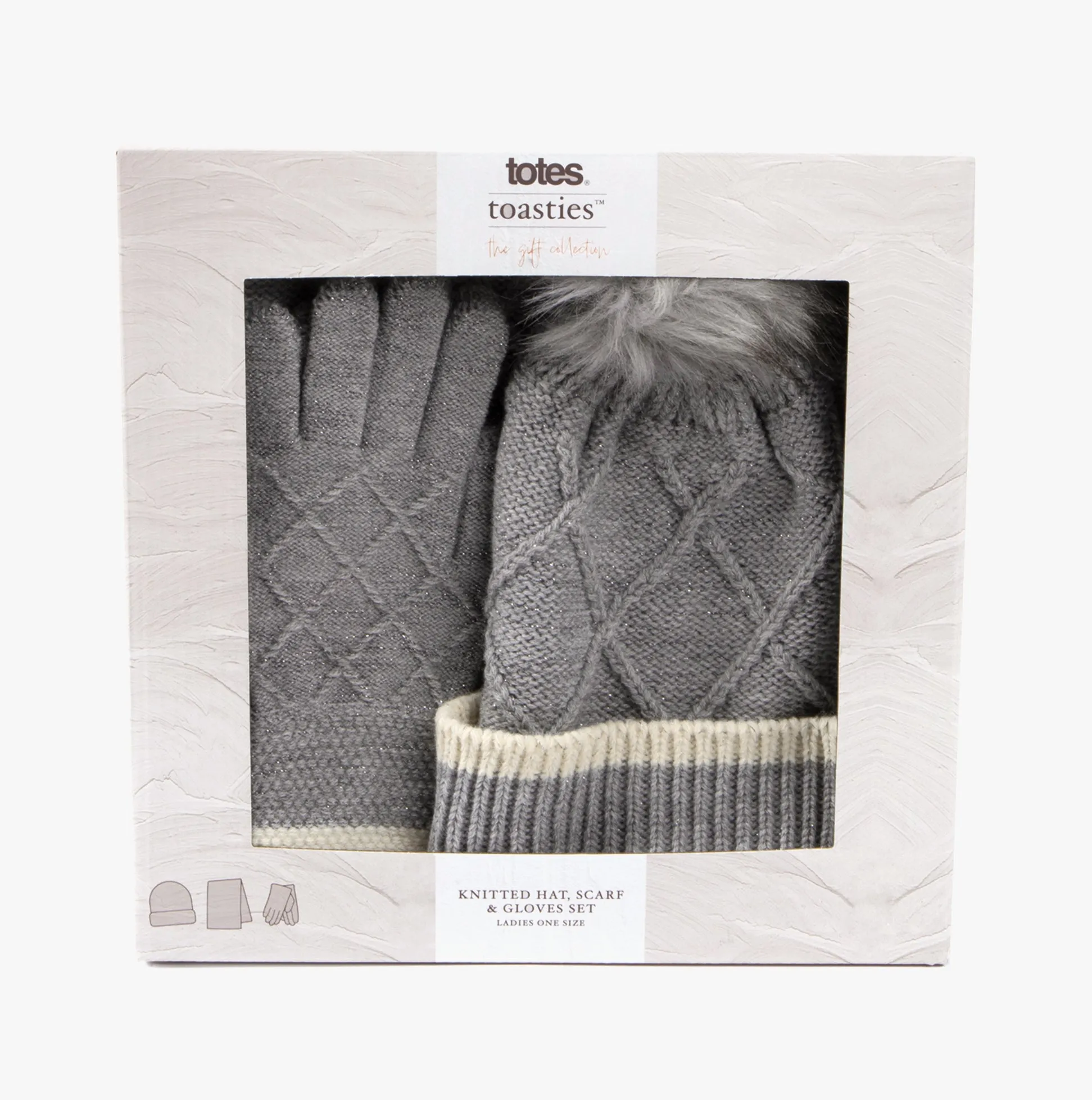 Hat Scarf & Glove Set Womens Grey sold by Shuperb product image thumbnail 4