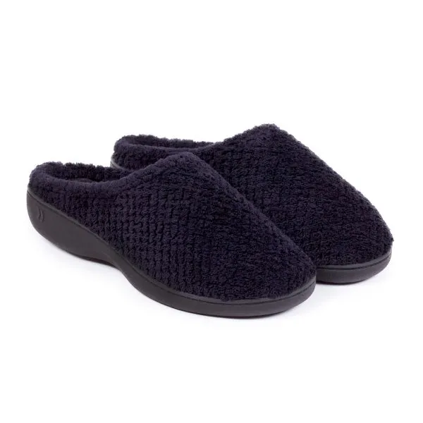 Totes Isotoner POPCORN TERRY Womens Mule Slippers Black sold by Shuperb product image thumbnail 2