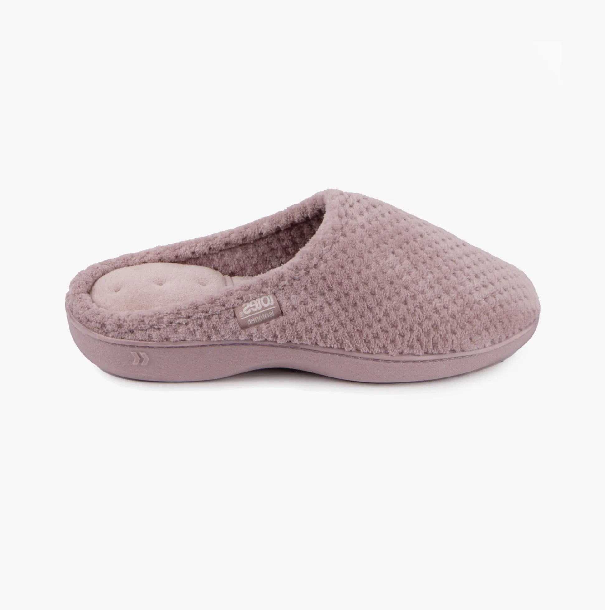 Totes Isotoner POPCORN TERRY Womens Mule Slippers Dusky Pink sold by Shuperb