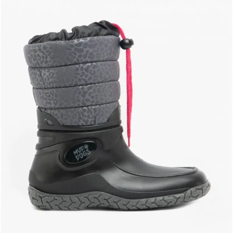 Mud Dogs NORDIC Womens Warm Lined Boots Black/Pink Leopard made by Shuperb