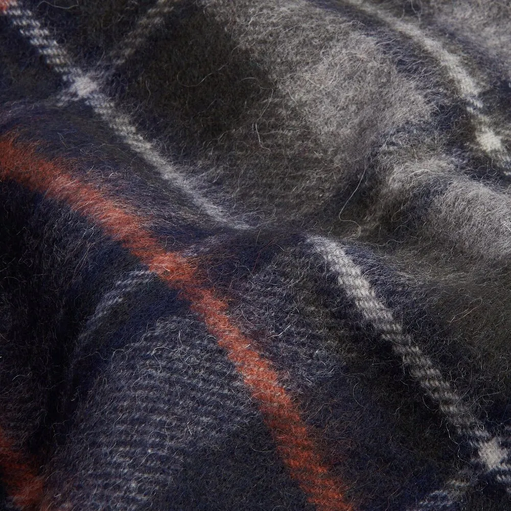 Barbour NEW CHECK Unisex Adults Tartan Scarf Navy/Dark Ginger sold by Shuperb product image thumbnail 4