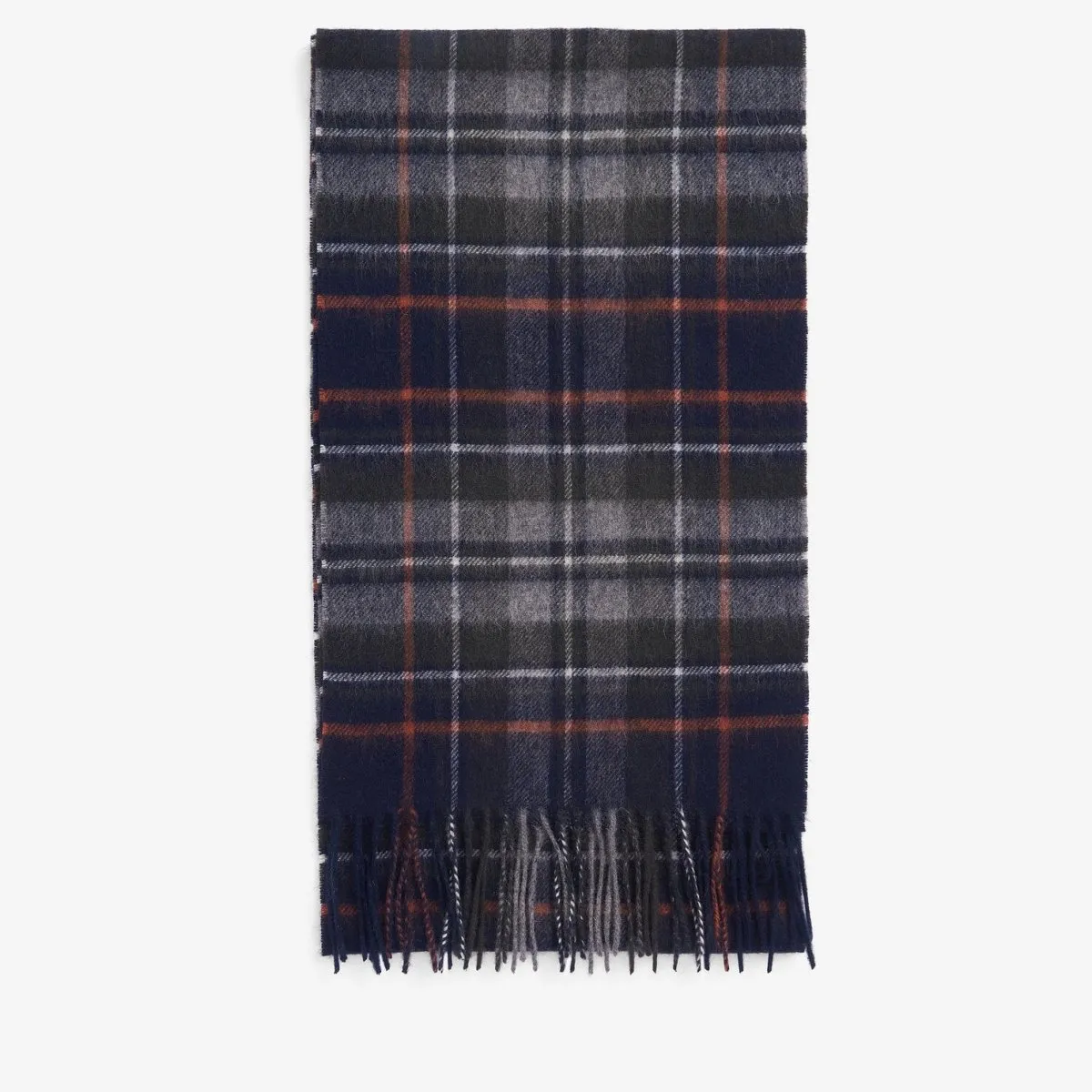 Barbour NEW CHECK Unisex Adults Tartan Scarf Navy/Dark Ginger sold by Shuperb product image thumbnail 3