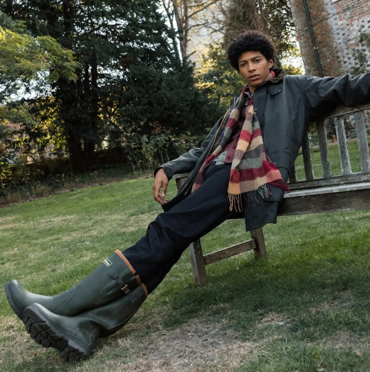 Barbour LAMBSWOOL TATTERSALL Scarf Unisex Adults Tawny Port sold by Shuperb product image thumbnail 2