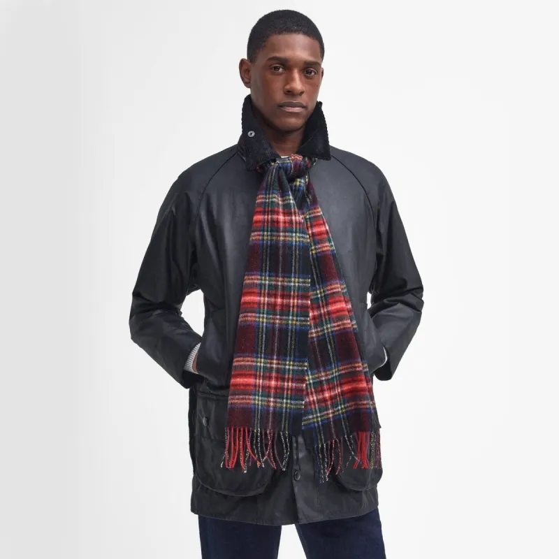 Barbour NEW CHECK Unisex Adults Tartan Scarf Black Stewart sold by Shuperb