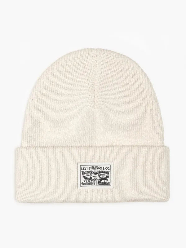 Levi's BACKPATCH BEANIE Womens Cream sold by Shuperb