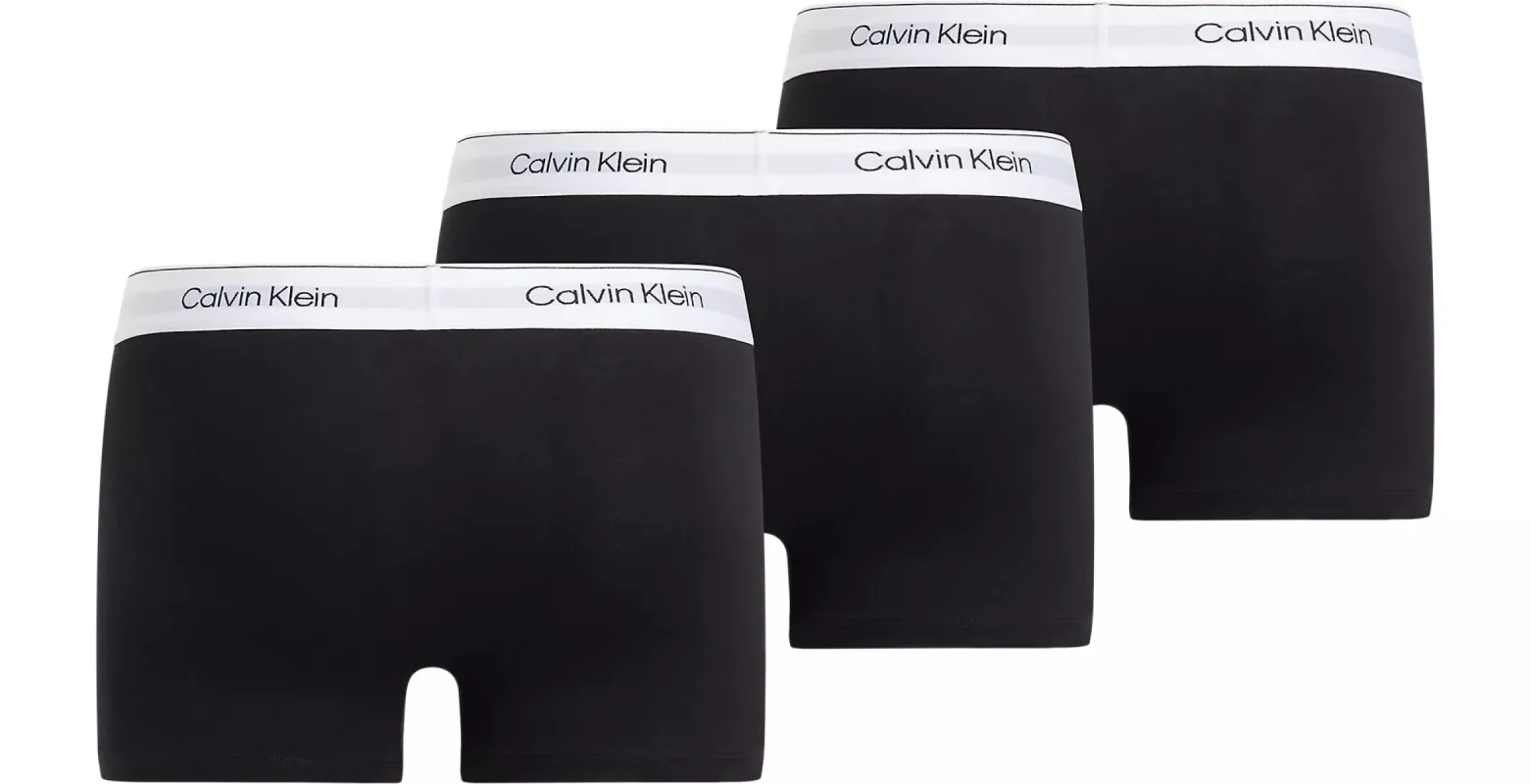 MODERN COTTON STRETCH Mens 3 Pack Trunks Black sold by Shuperb