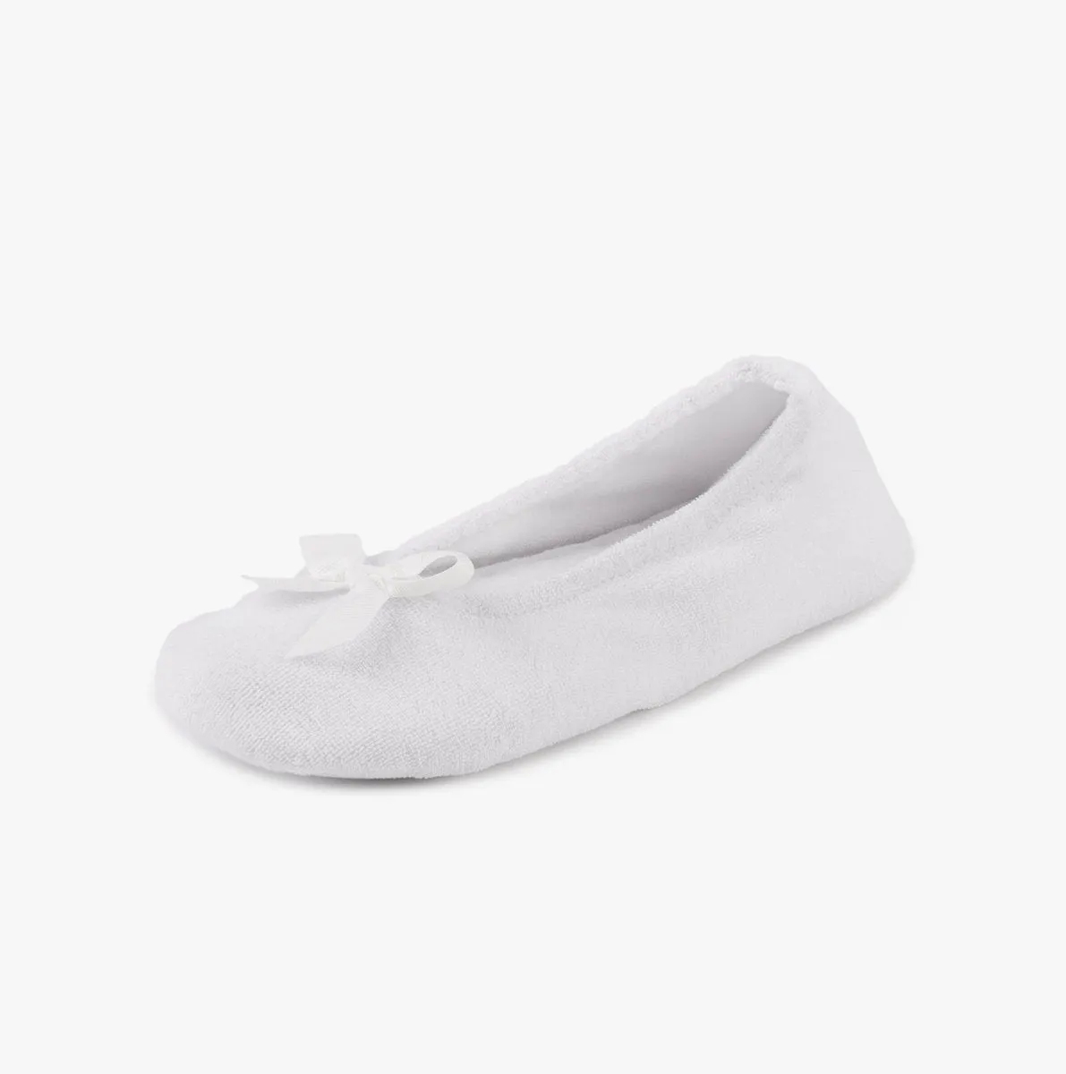 Totes Isotoner STRETCH TERRY BOW Womens Ballerina Slippers White sold by Shuperb product image thumbnail 2