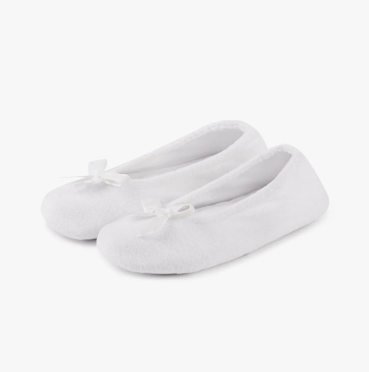 Totes Isotoner STRETCH TERRY BOW Womens Ballerina Slippers White sold by Shuperb product image thumbnail 4