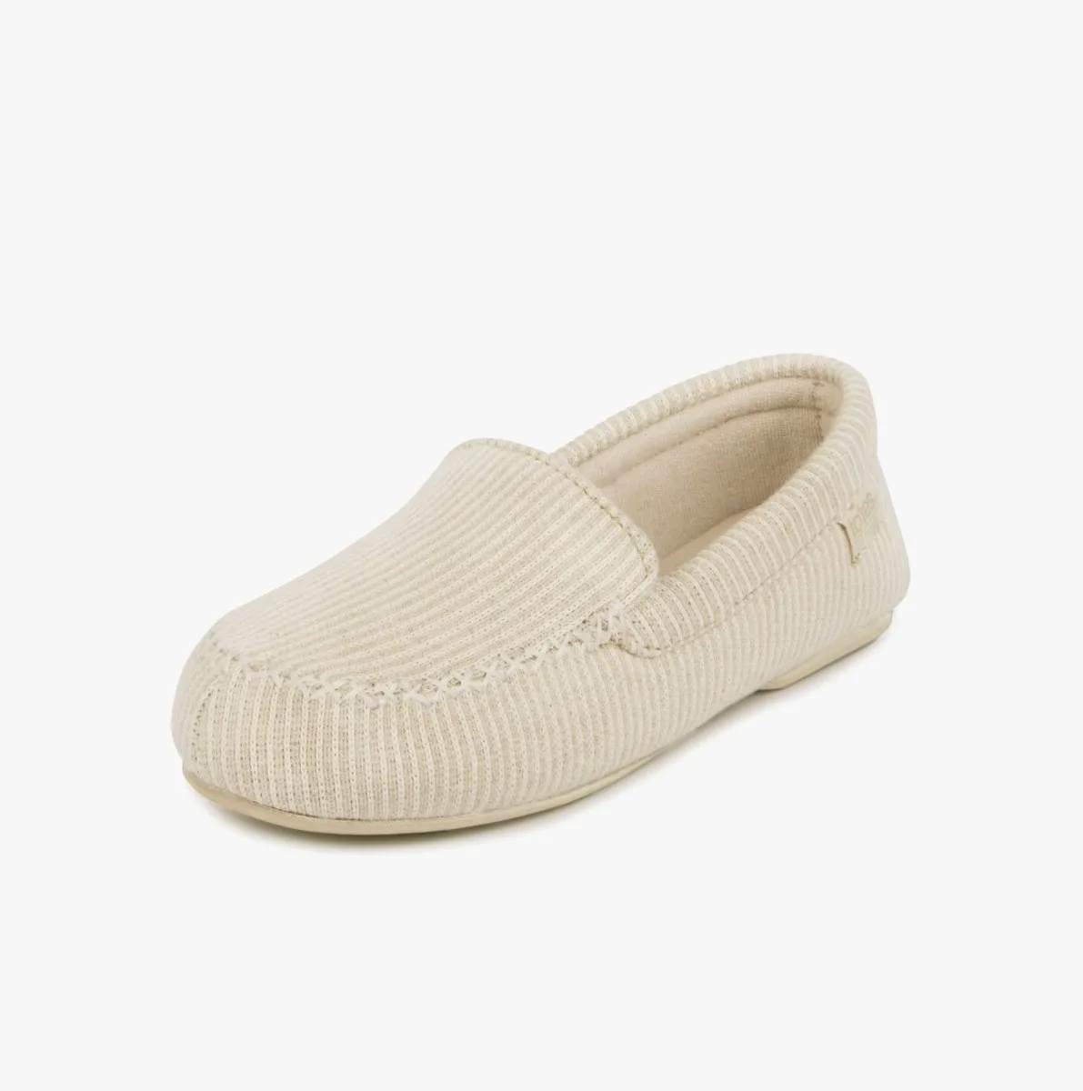 Totes Isotoner TEXTURED Womens Moccasin Slippers Beige sold by Shuperb product image thumbnail 2