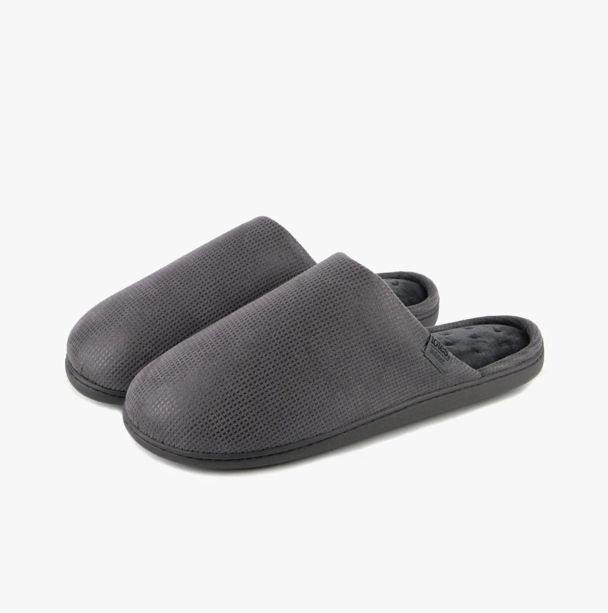 Totes Isotoner SQUARE PATTERNED SMART MULE Mens Mule Slippers Grey sold by Shuperb product image thumbnail 3