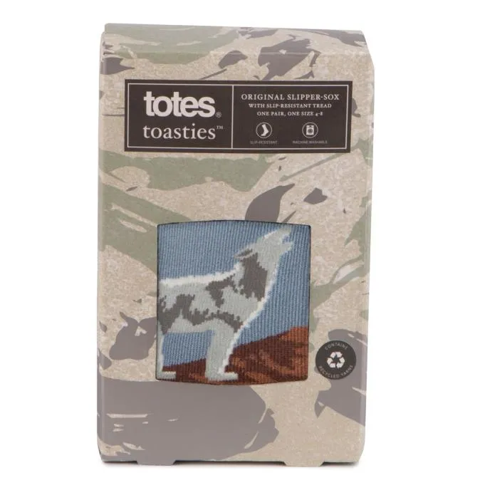 Totes Toasties ORIGINAL NOVELTY SLIPPER SOCKS Mens Socks Wolf sold by Shuperb