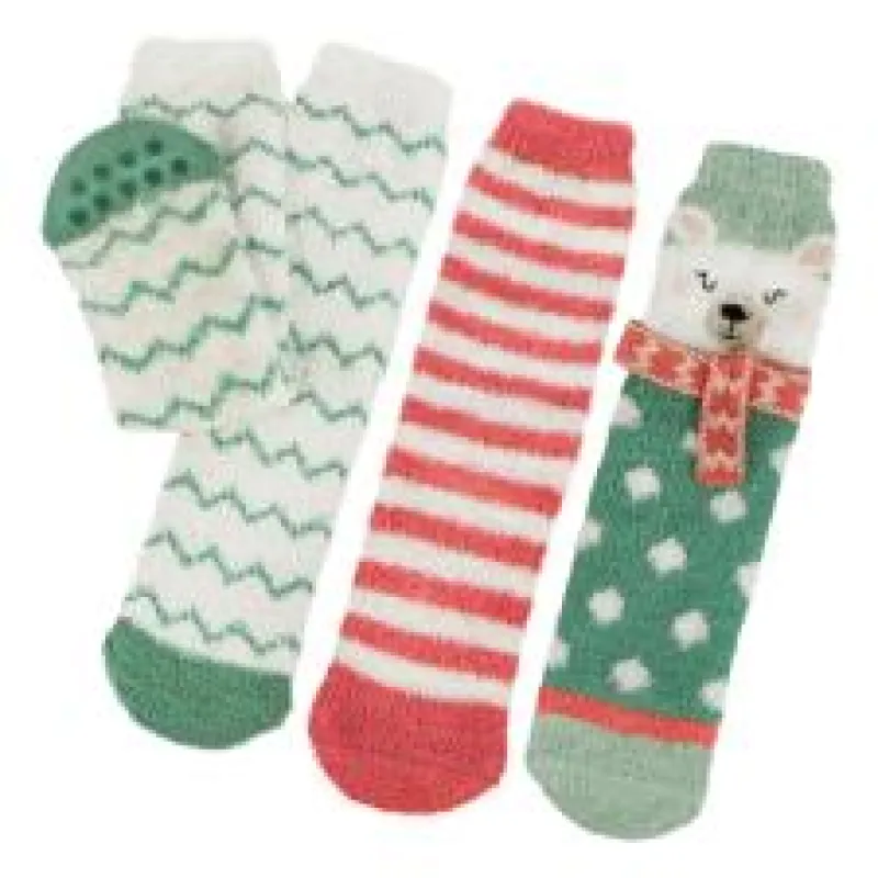 COSY NOVELTY SOCKS (TRIPLE PACK) Womens Socks Polar Bear sold by Shuperb