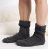 RECYCLED CHUNKY SLIPPER SOCK Mens Grey sold by Shuperb
