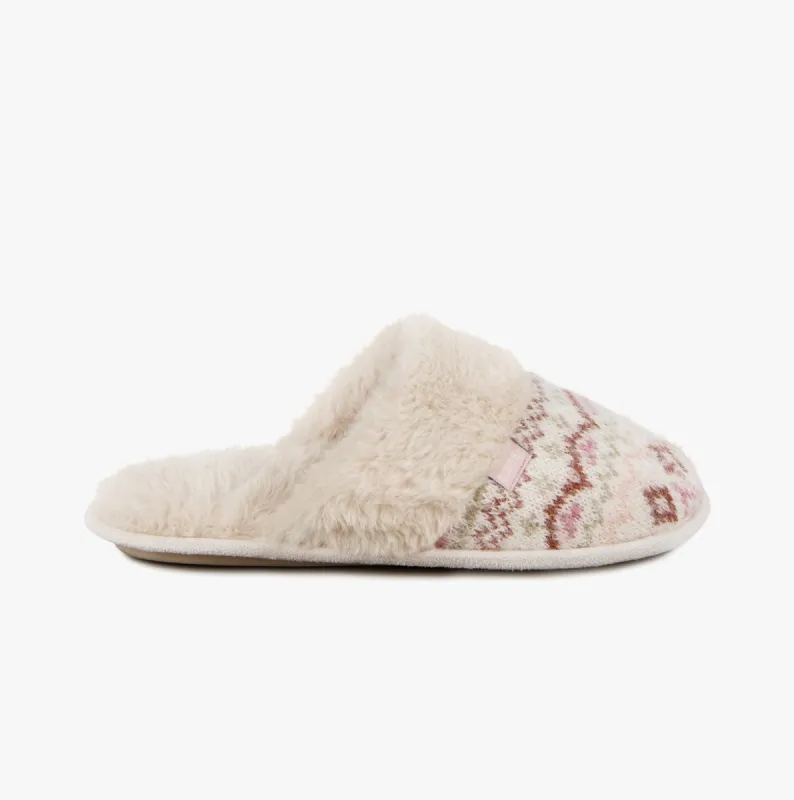 FAIR ISLE KNIT MULE Slippers Womens Fairisle sold by Shuperb