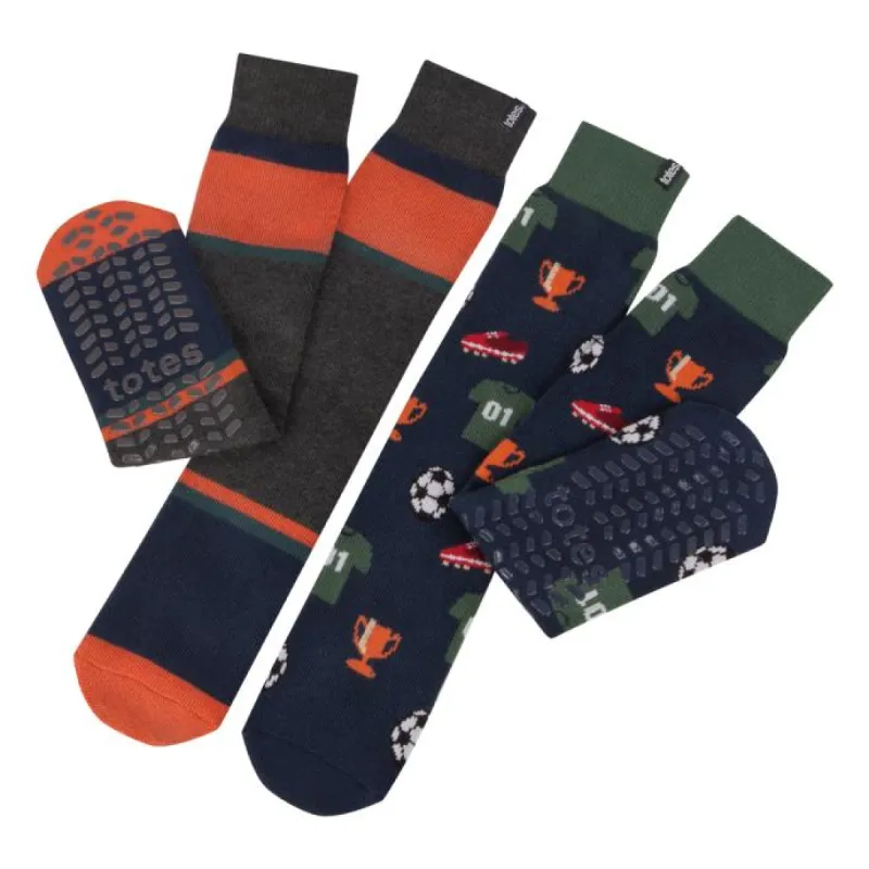 ORIGINAL SLIPPER SOCKS (TWIN PACK) Mens Socks Football / Stripe sold by Shuperb