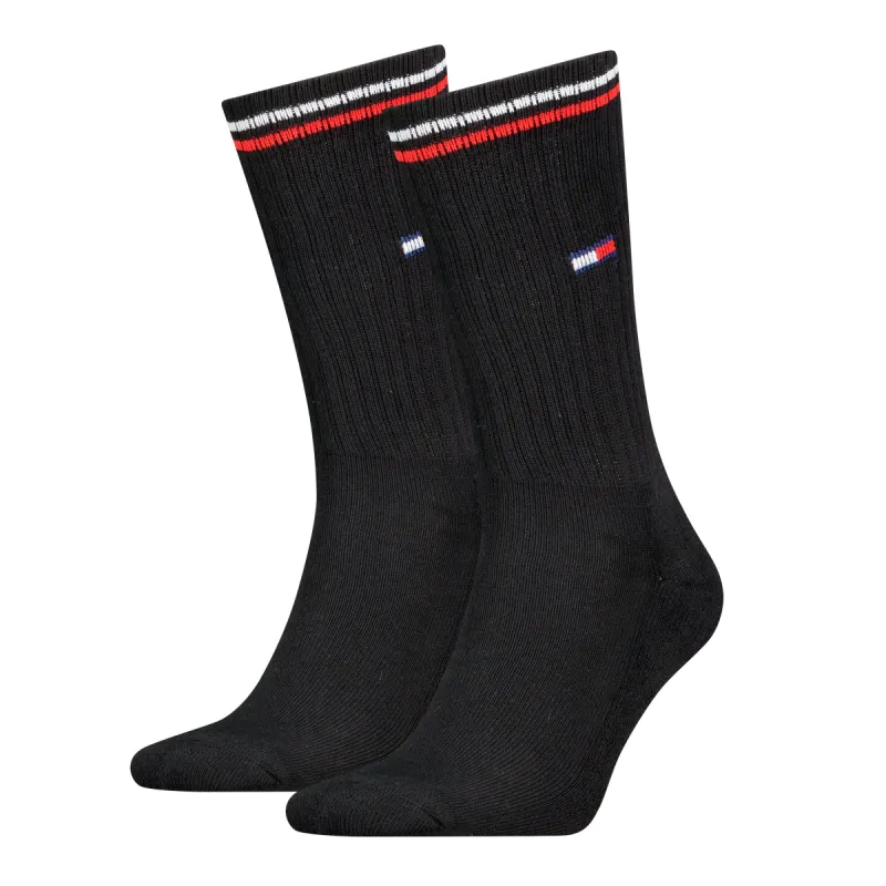 Tommy Hilfiger 2 Pack Trainer Mens Crew Socks Black sold by Shuperb
