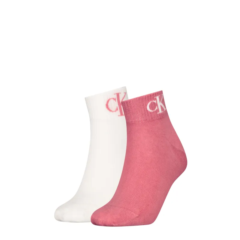 Calvin Klein 2 Pack Logo Trainer Womens Ankle Socks Pink sold by Shuperb