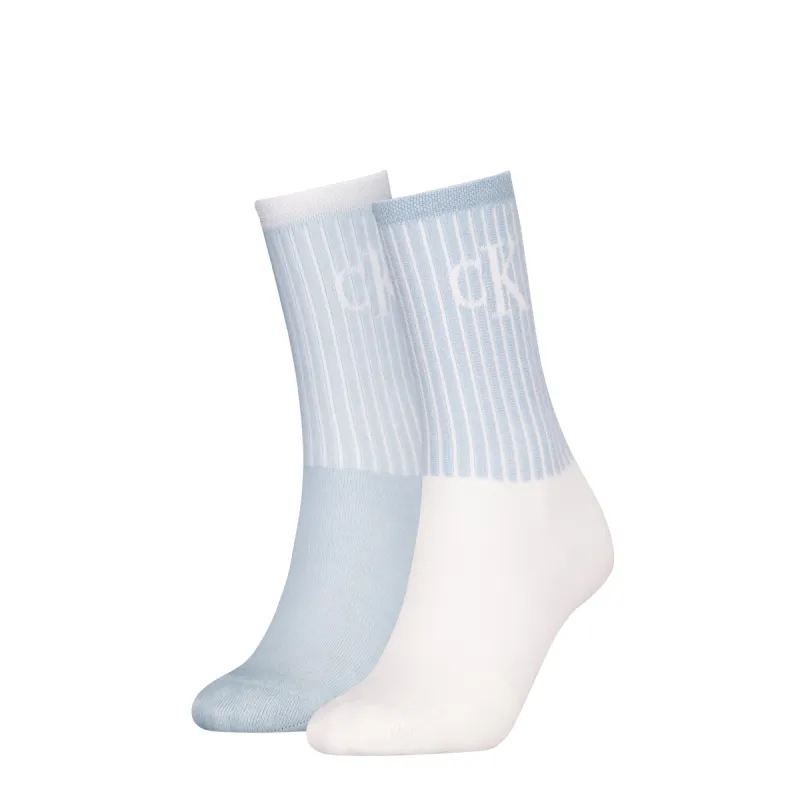 Calvin Klein 2 Pack Trainer Womens Crew Socks Blue sold by Shuperb