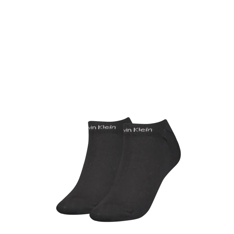 Calvin Klein 2 Pack Womens Ankle Trainer Socks Black sold by Shuperb