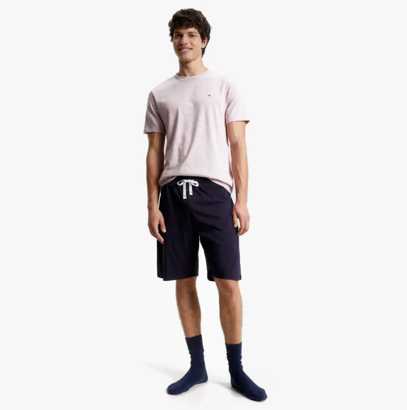 GLOBAL STRIPE Mens Short Pyjama Set Desert Sky Ht/Global Stripes Knit sold by Shuperb