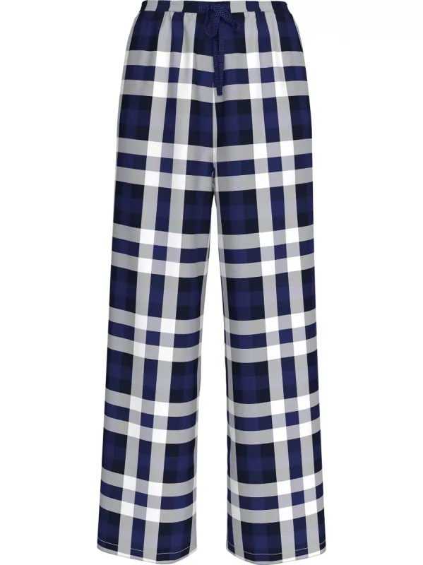 Tommy Hilfiger ORIGINAL Womens Flannel Pants Heritage Check Midi Blue Ink made by Tommy Hilfiger